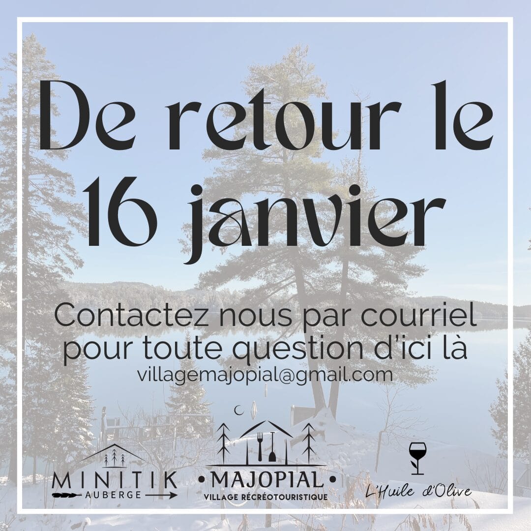 Auberge, chalets, restaurant Lac 31 milles Outaouais Village Majopial